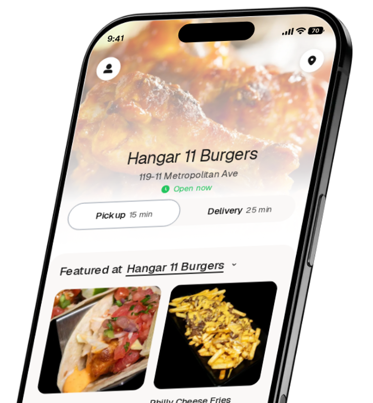 Hangar 11 Burgers app preview